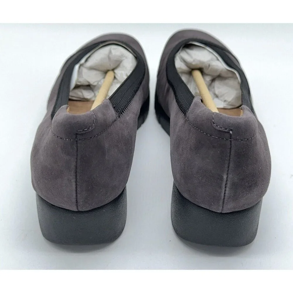 Clarks Artisan Nubuck Leather Slip On Shoes Daelyn Hill Purple Grey Platform 9 M - Picture 12 of 12